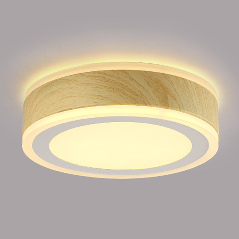Modern Metal Flush Mount Circle Shape Ceiling Light with Acrylic Shade for Passage