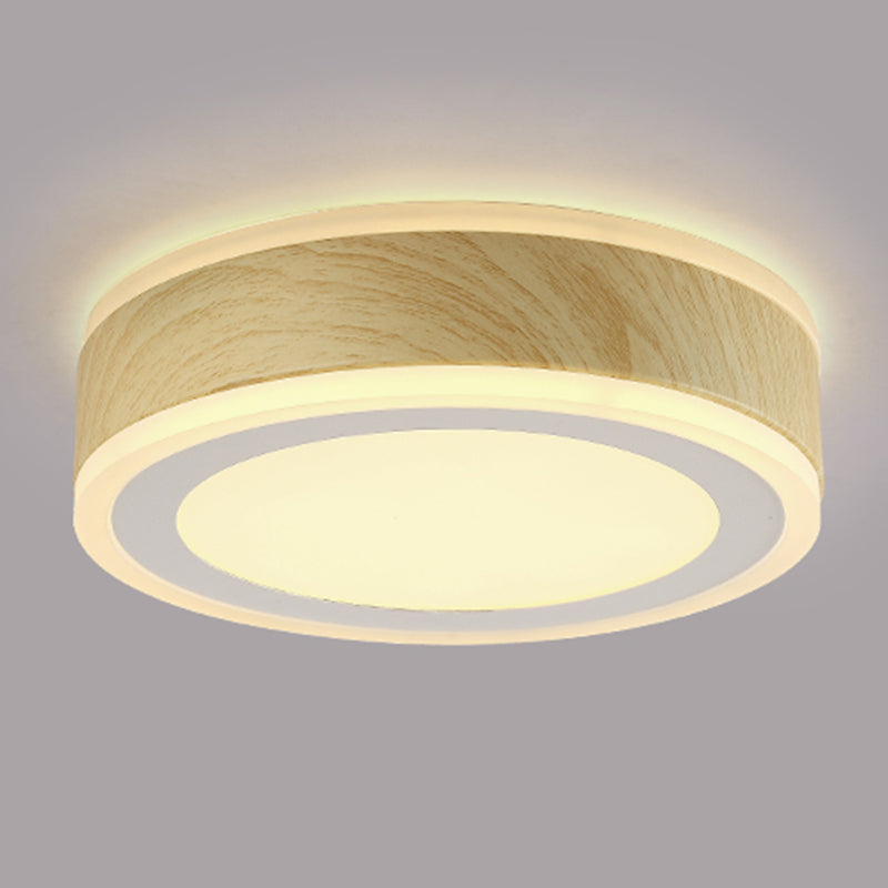 Modern Metal Flush Mount Circle Shape Ceiling Light with Acrylic Shade for Passage