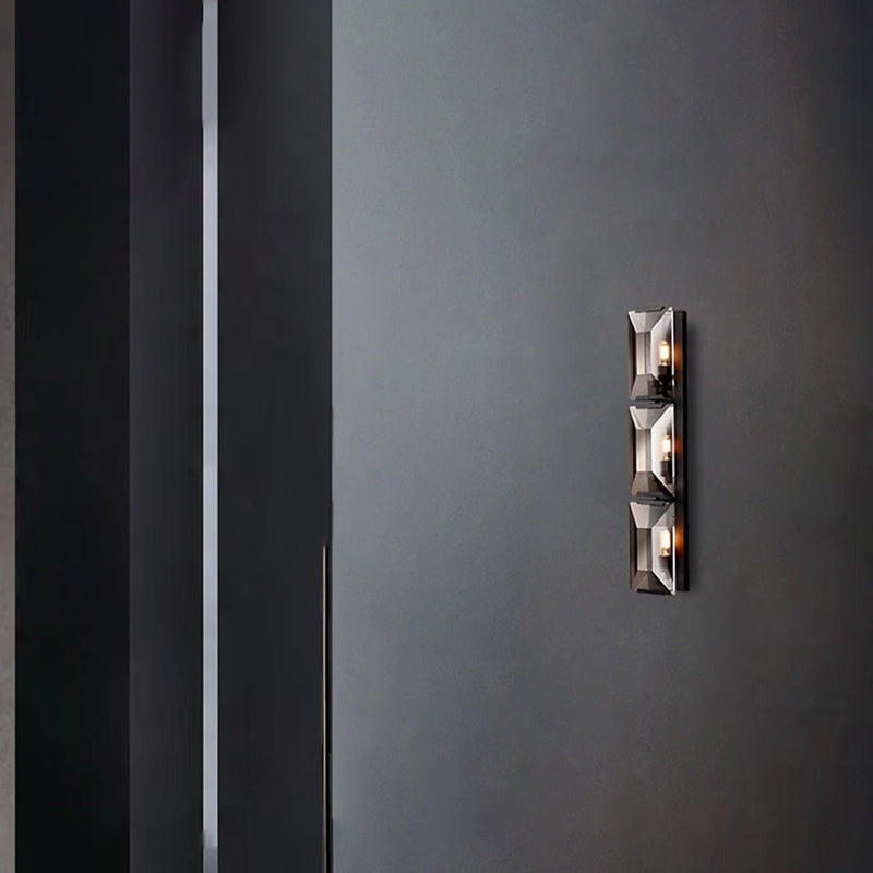 Crystal Bath Sconce 1 / 3 - Light Bathroom Vanity Lighting with Clear Shade