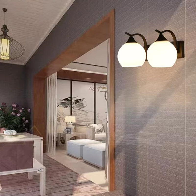 Modern Vanity Lighting Glass Shade Wall Light Fixture for Bathroom