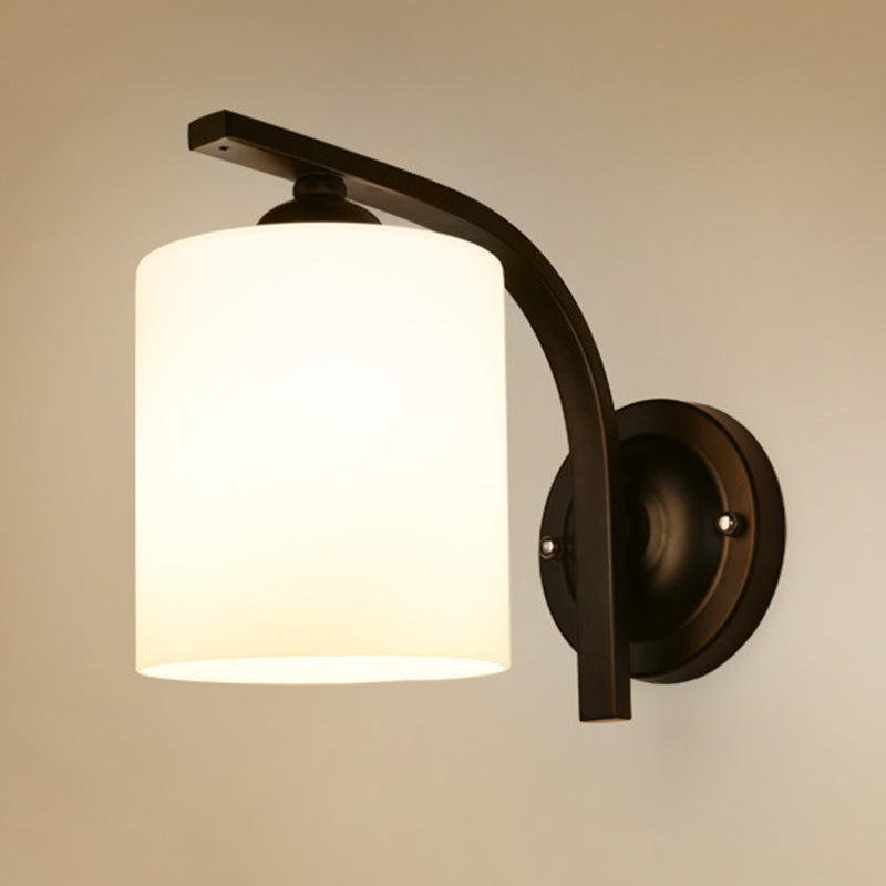 Contemporary Vanity Lamp Cylinder Glass Wall Light Fixture for Bathroom