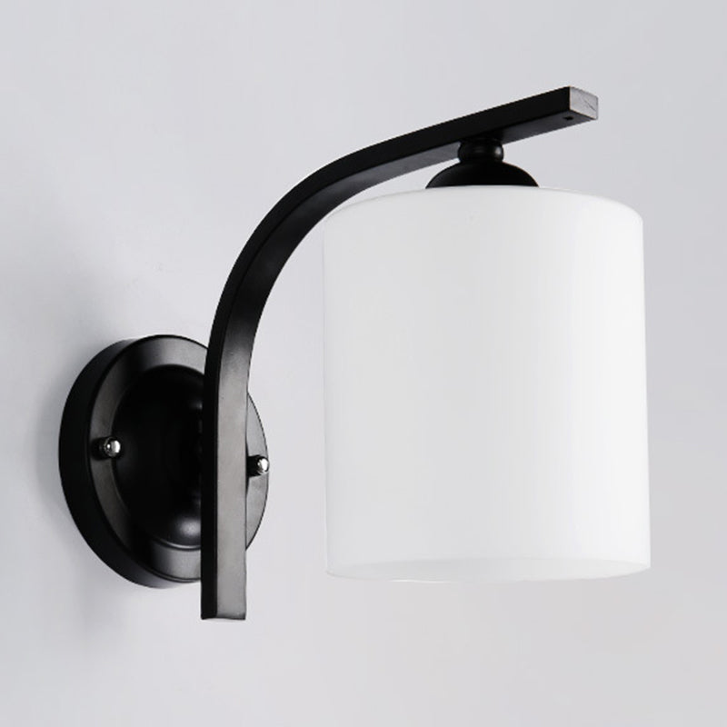 Contemporary Vanity Lamp Cylinder Glass Wall Light Fixture for Bathroom