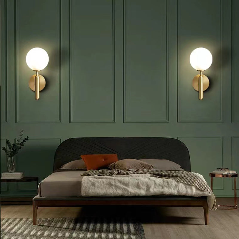 Modern Vanity Lamp Globe Glass Wall Light Fixture for Bathroom