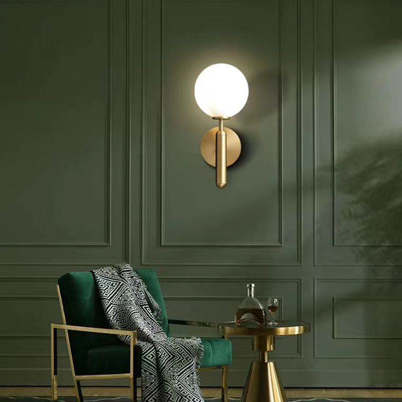 Modern Vanity Lamp Globe Glass Wall Light Fixture for Bathroom