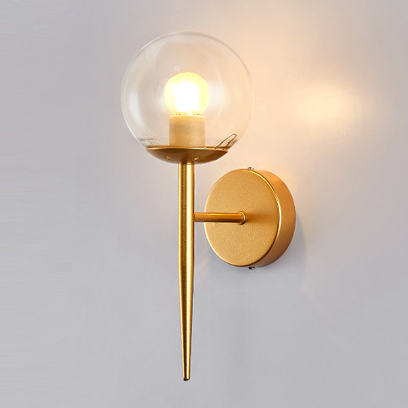 Contemporary Vanity Lighting Globe Glass Wall Light Fixture for Bathroom