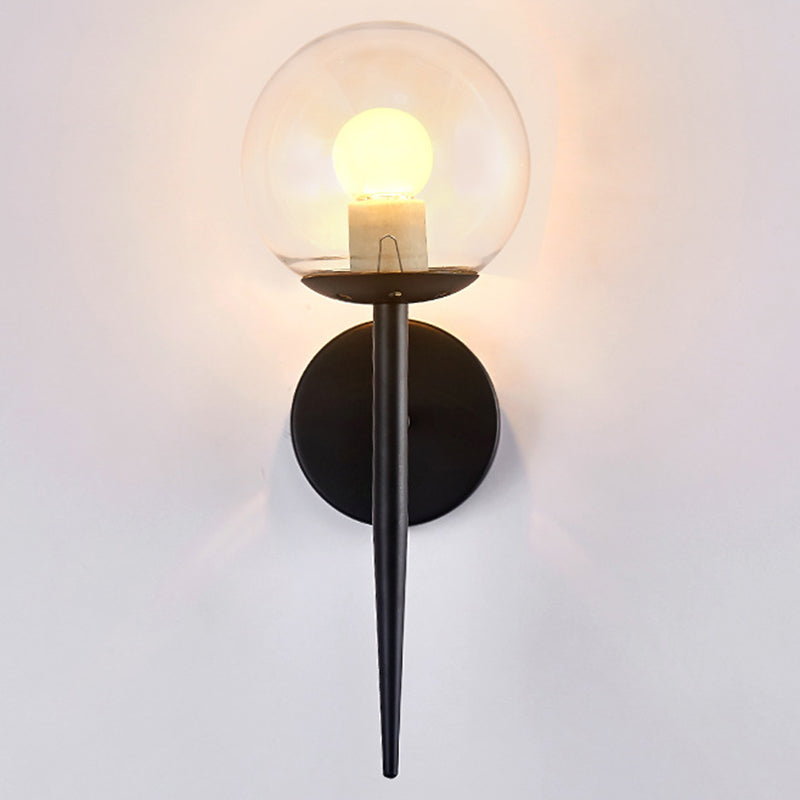 Contemporary Vanity Lighting Globe Glass Wall Light Fixture for Bathroom