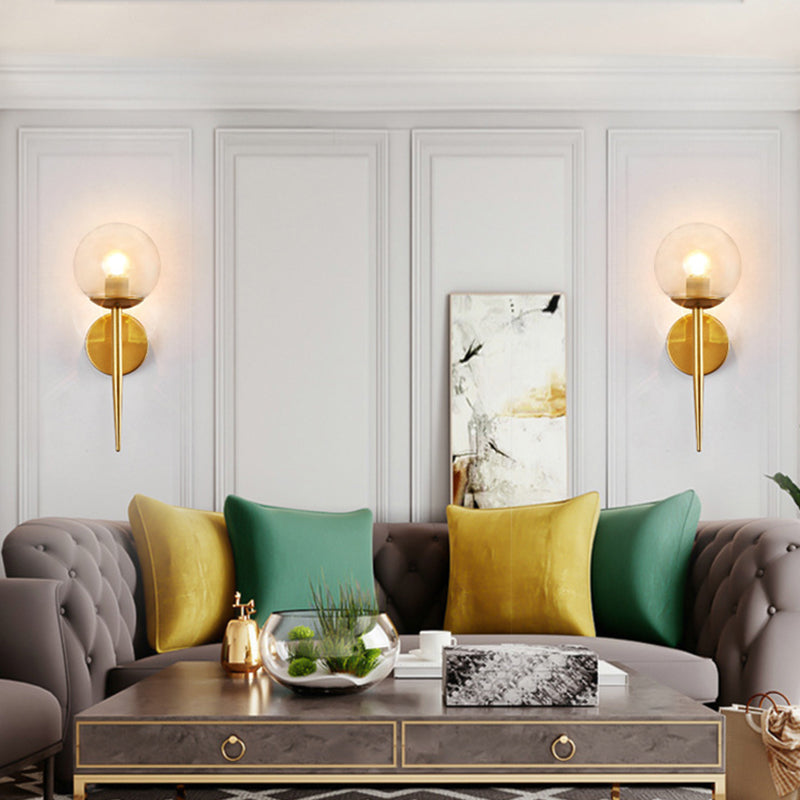 Contemporary Vanity Lighting Globe Glass Wall Light Fixture for Bathroom