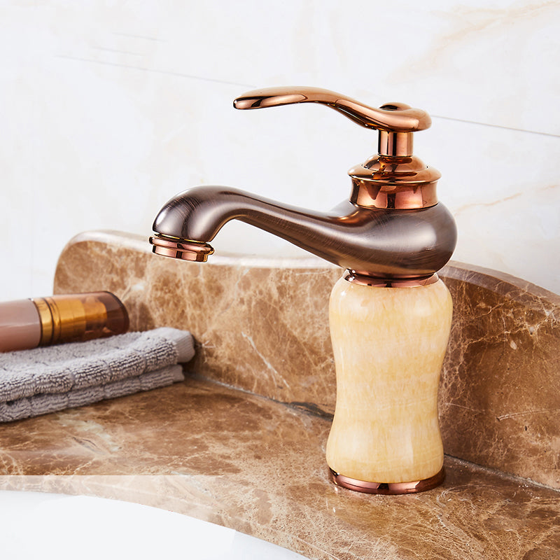 Luxury Vessel Sink Faucet Lever Handle Circular Vessel Sink Bathroom Faucet