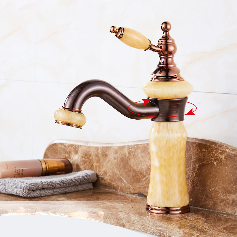 Luxury Vessel Sink Faucet Lever Handle Circular Vessel Sink Bathroom Faucet