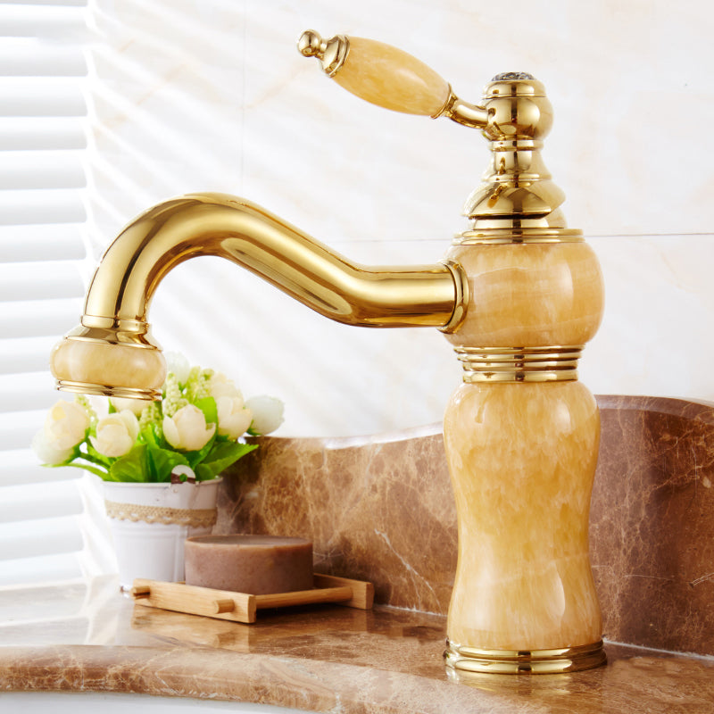 Classic Bathroom Vessel Faucet Lever Handle Circular Vessel Faucet