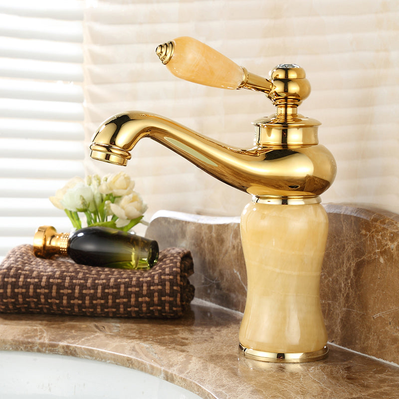 Classic Bathroom Vessel Faucet Lever Handle Circular Vessel Faucet