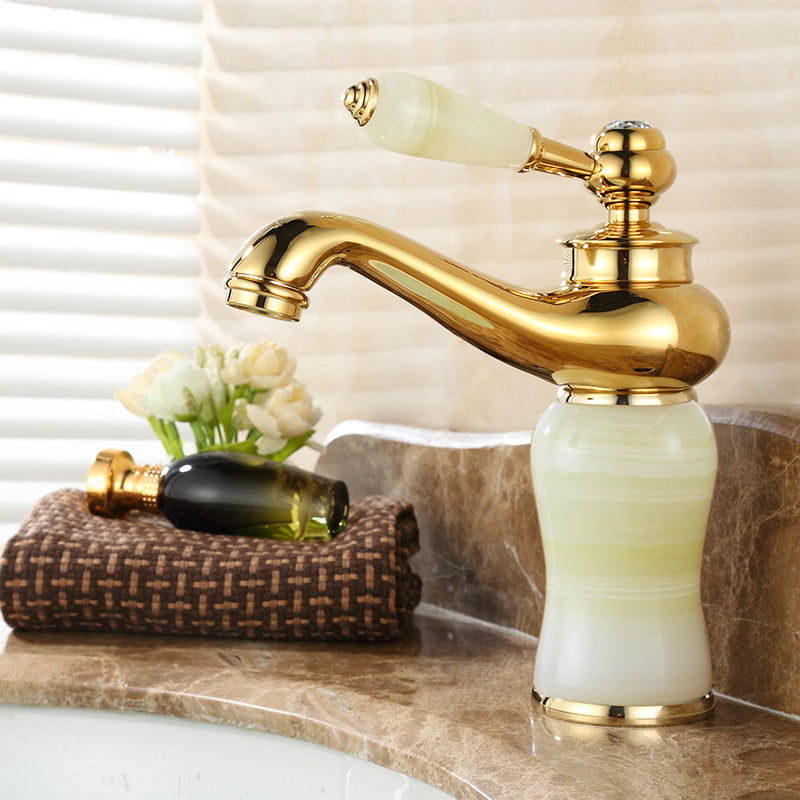 Classic Bathroom Vessel Faucet Lever Handle Circular Vessel Faucet