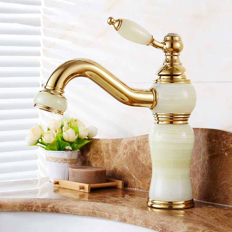 Classic Bathroom Vessel Faucet Lever Handle Circular Vessel Faucet