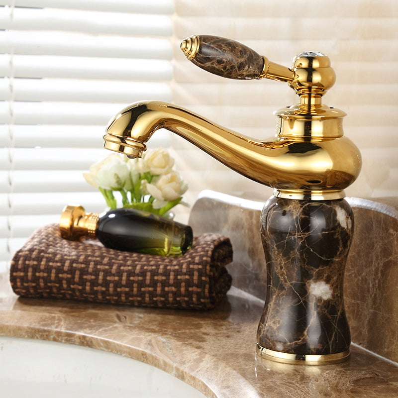 Classic Bathroom Vessel Faucet Lever Handle Circular Vessel Faucet