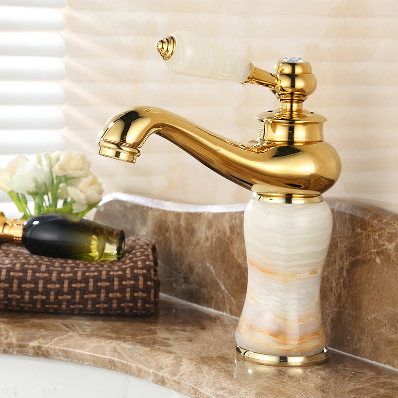 Classic Bathroom Vessel Faucet Lever Handle Circular Vessel Faucet