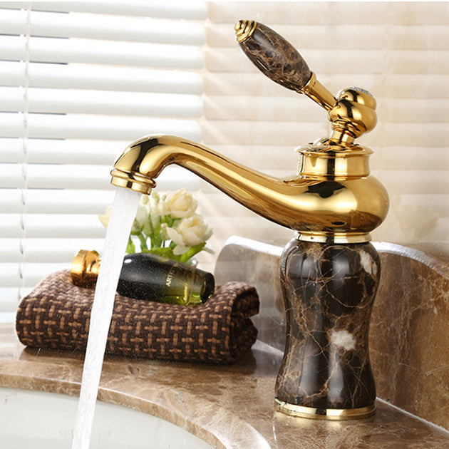 Classic Bathroom Vessel Faucet Lever Handle Circular Vessel Faucet