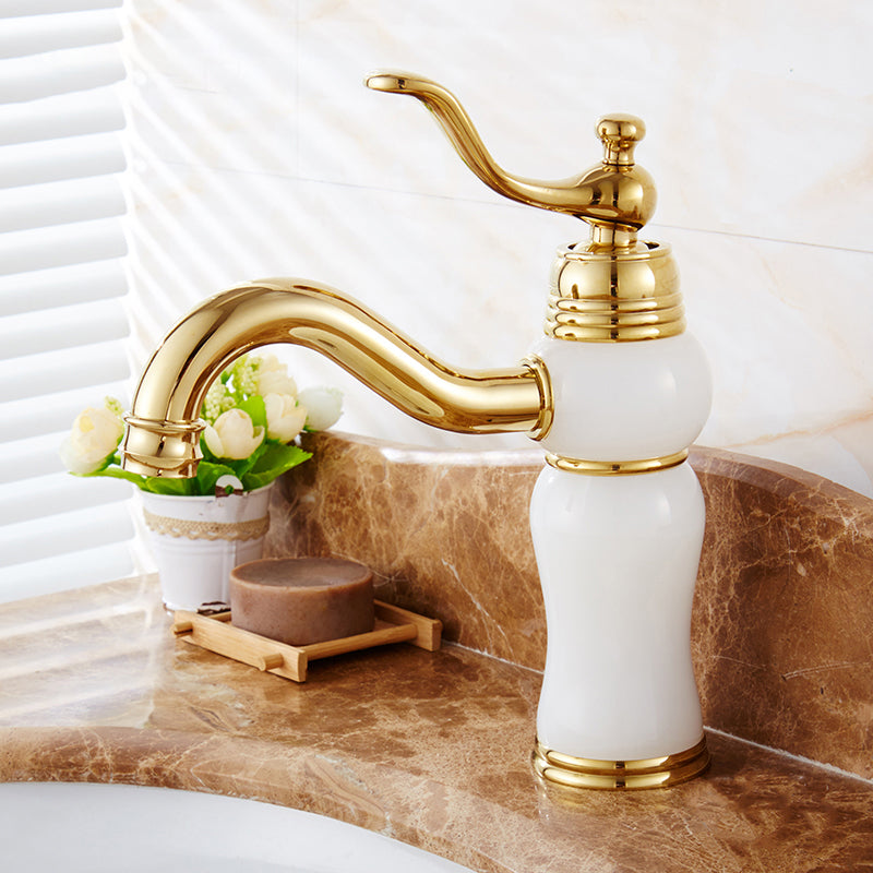 Classic Bathroom Vessel Faucet Lever Handle Circular Vessel Faucet