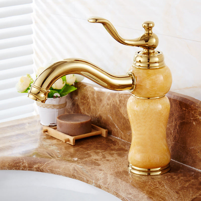 Classic Bathroom Vessel Faucet Lever Handle Circular Vessel Faucet