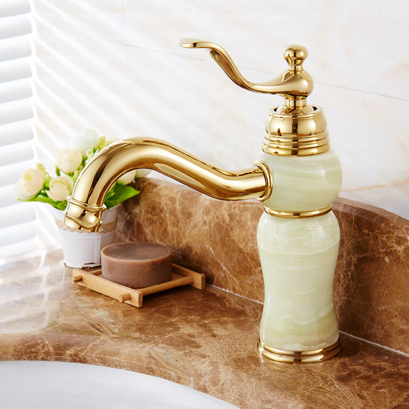 Classic Bathroom Vessel Faucet Lever Handle Circular Vessel Faucet