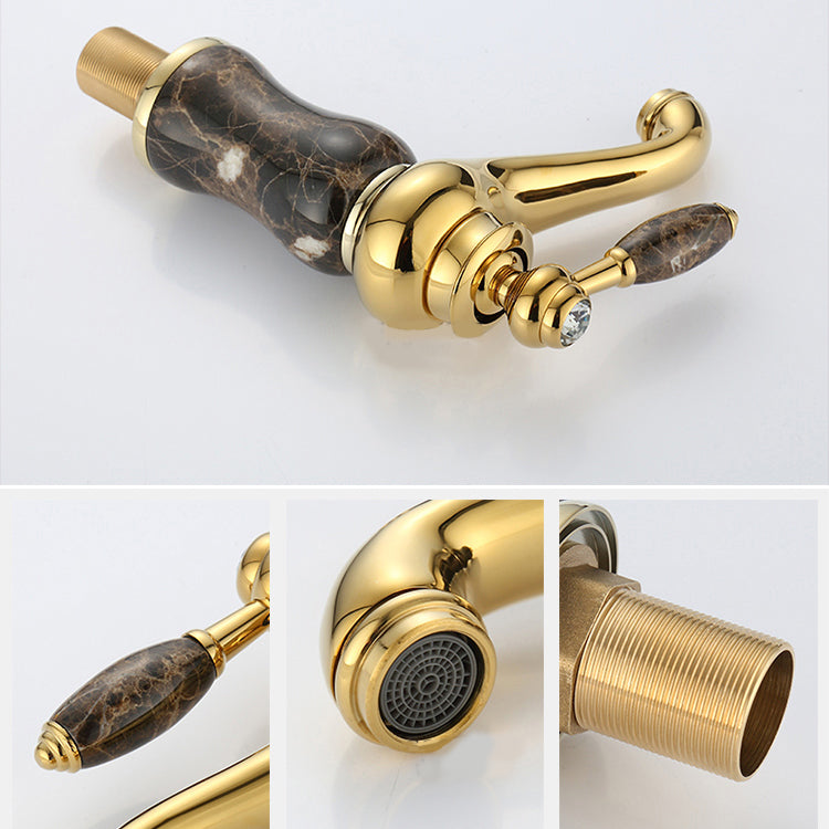 Classic Bathroom Vessel Faucet Lever Handle Circular Vessel Faucet