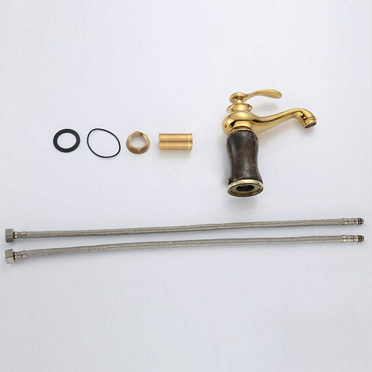 Classic Bathroom Vessel Faucet Lever Handle Circular Vessel Faucet