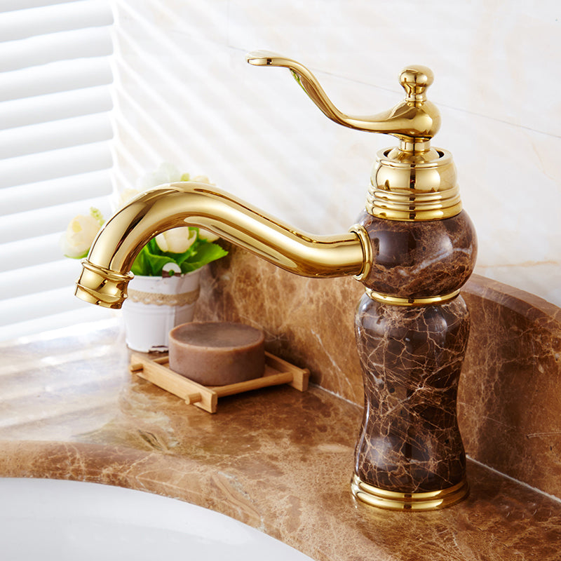 Classic Bathroom Vessel Faucet Lever Handle Circular Vessel Faucet