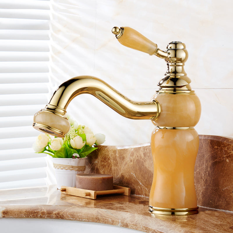 Classic Bathroom Vessel Faucet Lever Handle Circular Vessel Faucet