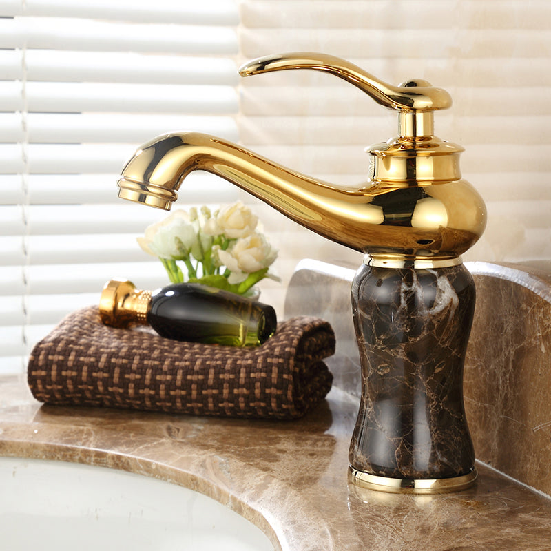 Classic Bathroom Vessel Faucet Lever Handle Circular Vessel Faucet