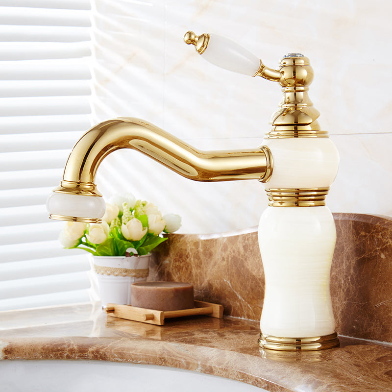 Classic Bathroom Vessel Faucet Lever Handle Circular Vessel Faucet