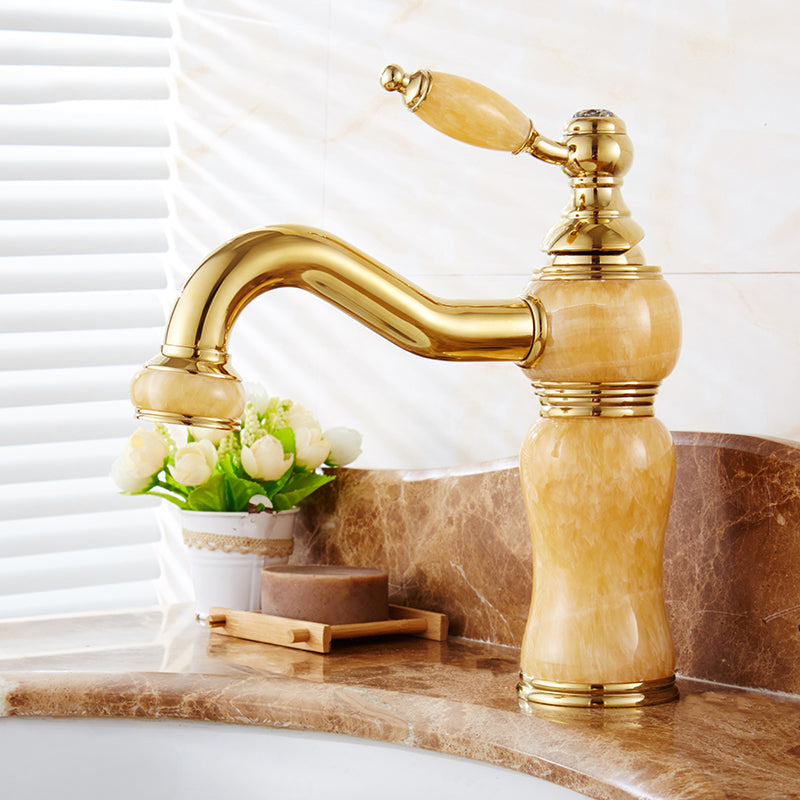 Classic Bathroom Vessel Faucet Lever Handle Circular Vessel Faucet
