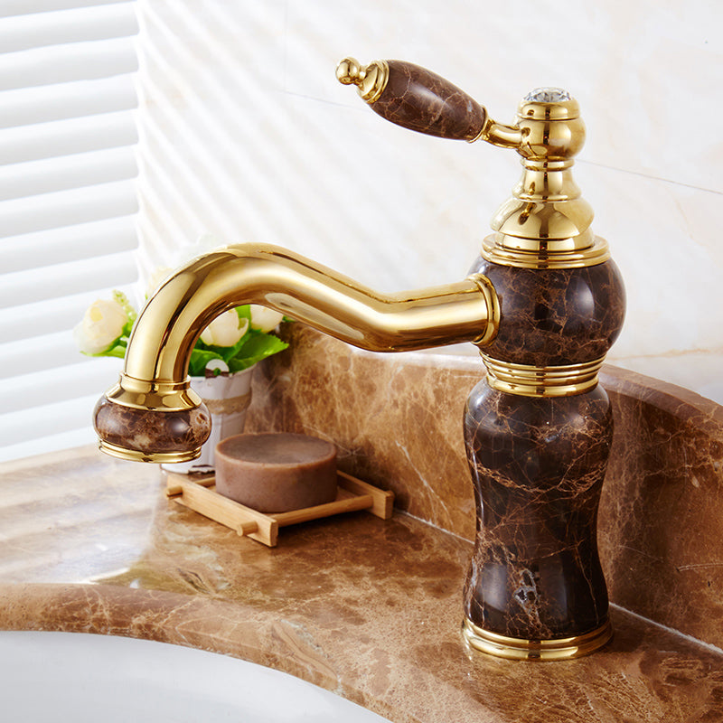Classic Bathroom Vessel Faucet Lever Handle Circular Vessel Faucet