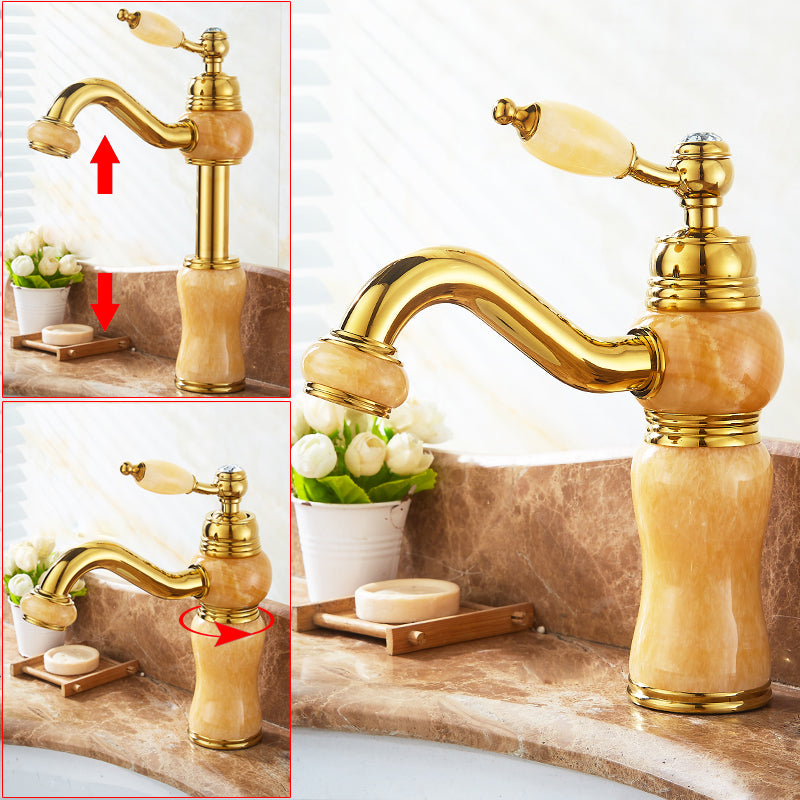 Classic Bathroom Vessel Faucet Lever Handle Circular Vessel Faucet