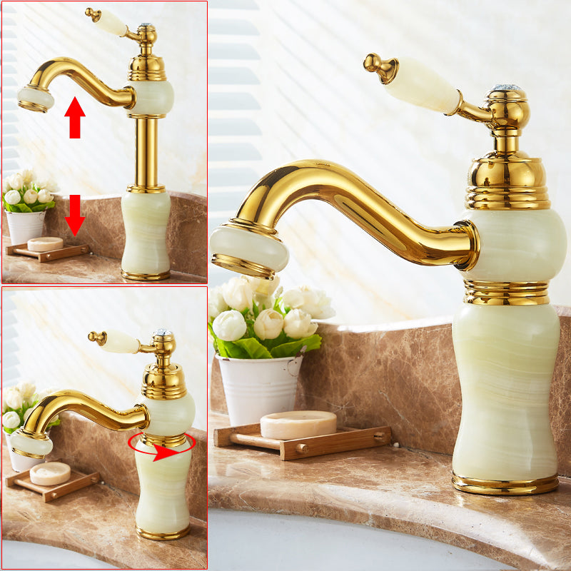 Classic Bathroom Vessel Faucet Lever Handle Circular Vessel Faucet