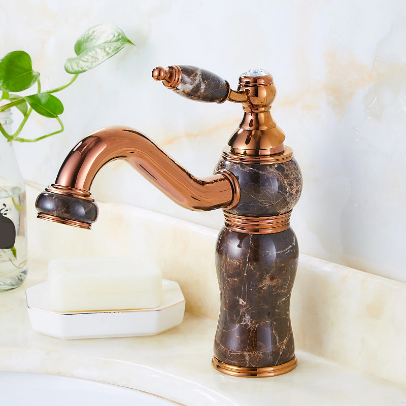 Classic Bathroom Vessel Faucet Lever Handle Circular Vessel Faucet