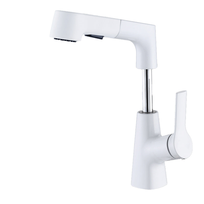 Swivel Spout Sink Faucet Brass Bathroom Low Arc Lifting Faucet