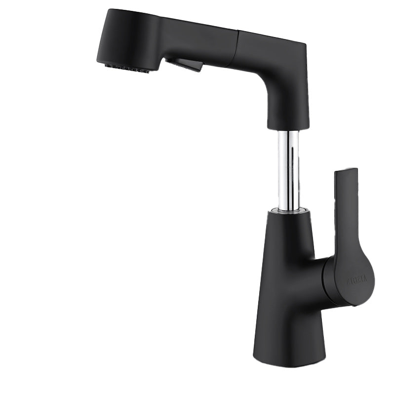 Swivel Spout Sink Faucet Brass Bathroom Low Arc Lifting Faucet