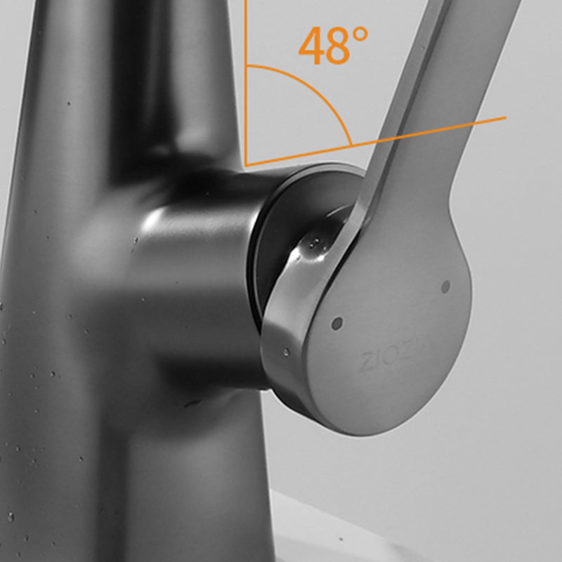 Swivel Spout Sink Faucet Brass Bathroom Low Arc Lifting Faucet