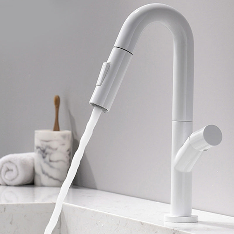 Knob Handle Pull Faucet Brass Deck Mounted Bathroom Sink Faucet