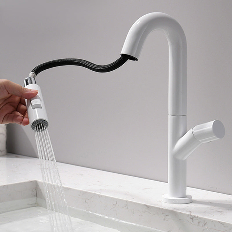 Knob Handle Pull Faucet Brass Deck Mounted Bathroom Sink Faucet