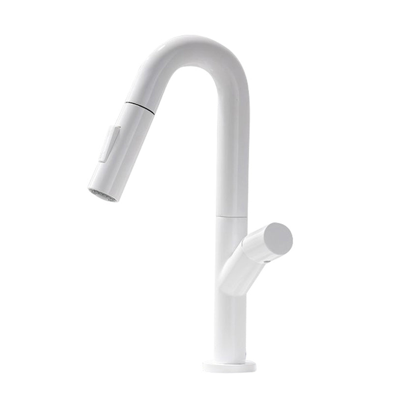 Knob Handle Pull Faucet Brass Deck Mounted Bathroom Sink Faucet