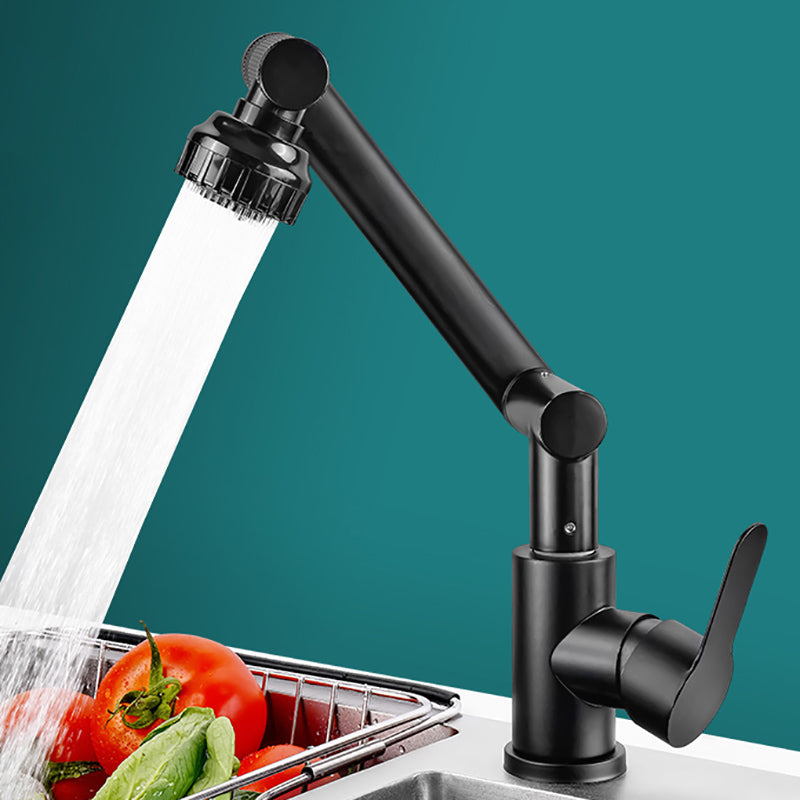 Modern Bar Faucet Single Lever Low Profile Robotic Arm Kitchen Faucet