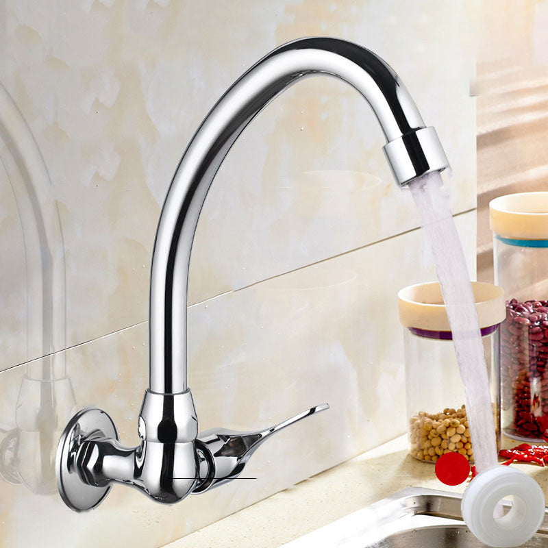 Wall Mounted Kitchen Faucet Single Handle One Function Faucet in Chrome