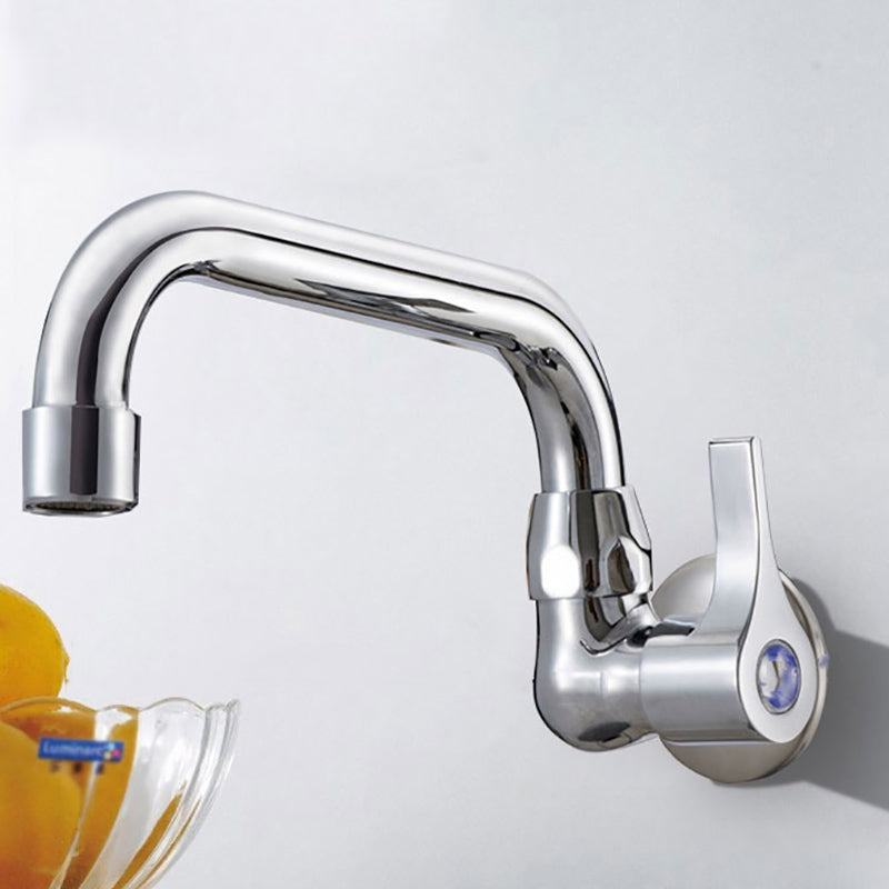 Wall Mounted Kitchen Faucet Single Handle One Function Faucet in Chrome