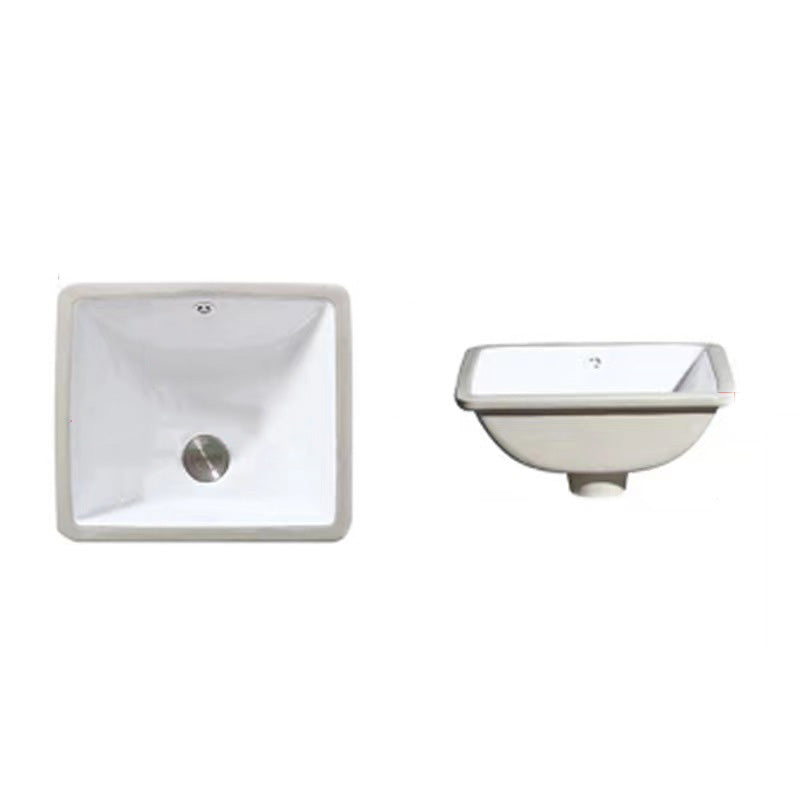 Traditional Undermount Bathroom Sink Porcelain with Overflow Basin Sink(Without Faucet)