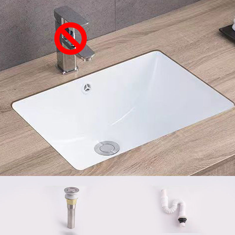 Traditional Undermount Bathroom Sink Porcelain with Overflow Basin Sink(Without Faucet)