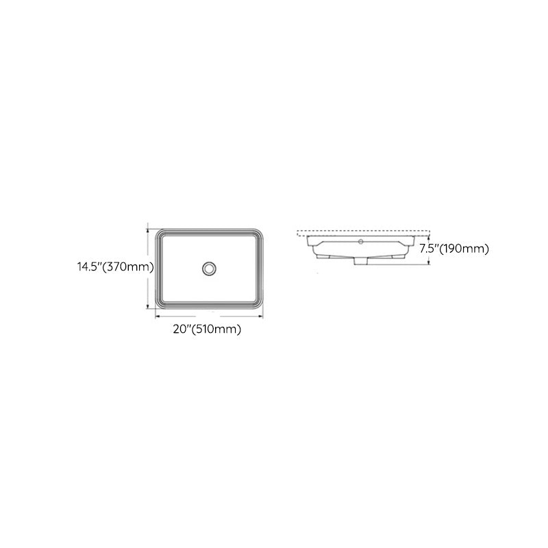 Traditional Undermount Bathroom Sink Porcelain with Overflow Basin Sink(Without Faucet)