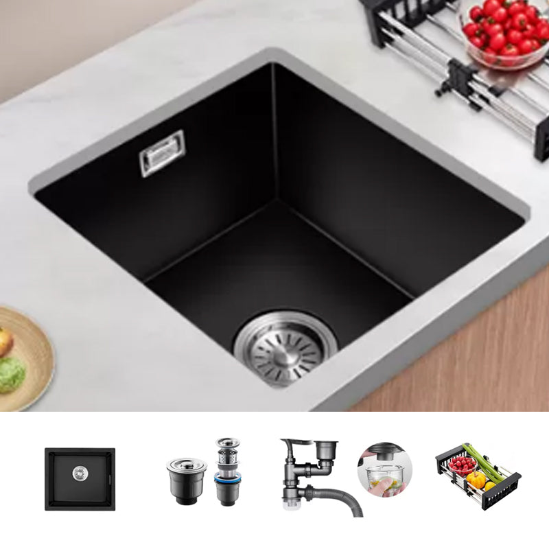 Black Kitchen Sink Ceramic Pull-out Faucet Anti-spill Rod Handle Sink