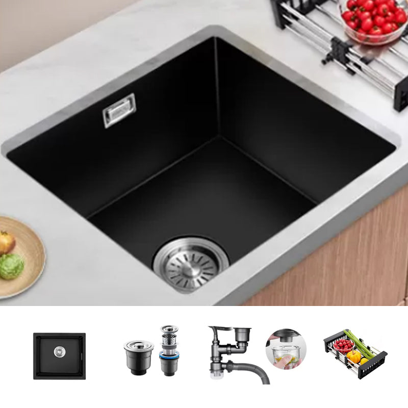 Black Kitchen Sink Ceramic Pull-out Faucet Anti-spill Rod Handle Sink