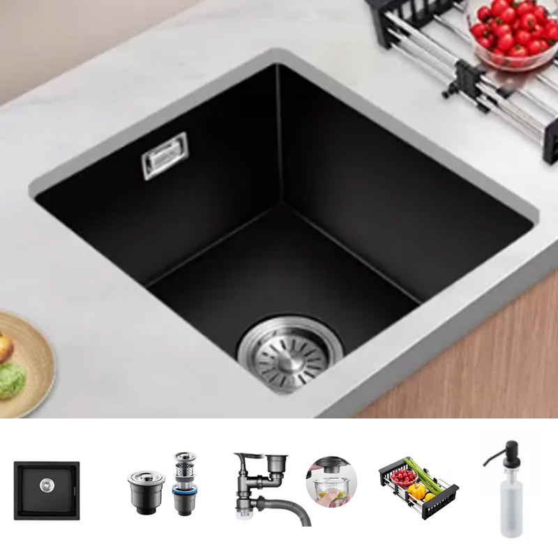 Black Kitchen Sink Ceramic Pull-out Faucet Anti-spill Rod Handle Sink