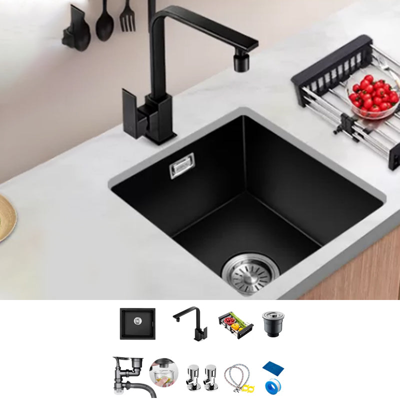 Black Kitchen Sink Ceramic Pull-out Faucet Anti-spill Rod Handle Sink